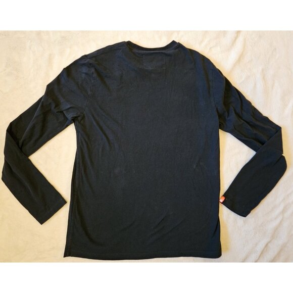 Superdry Long Sleeved Black | Mens Shirt Medium 100% Cotton - Picture 8 of 11